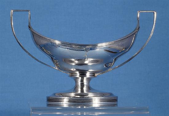 A set of four George III silver salts, by Robert & David Hennell, Length 135mm, weight 12.8oz/400grms.